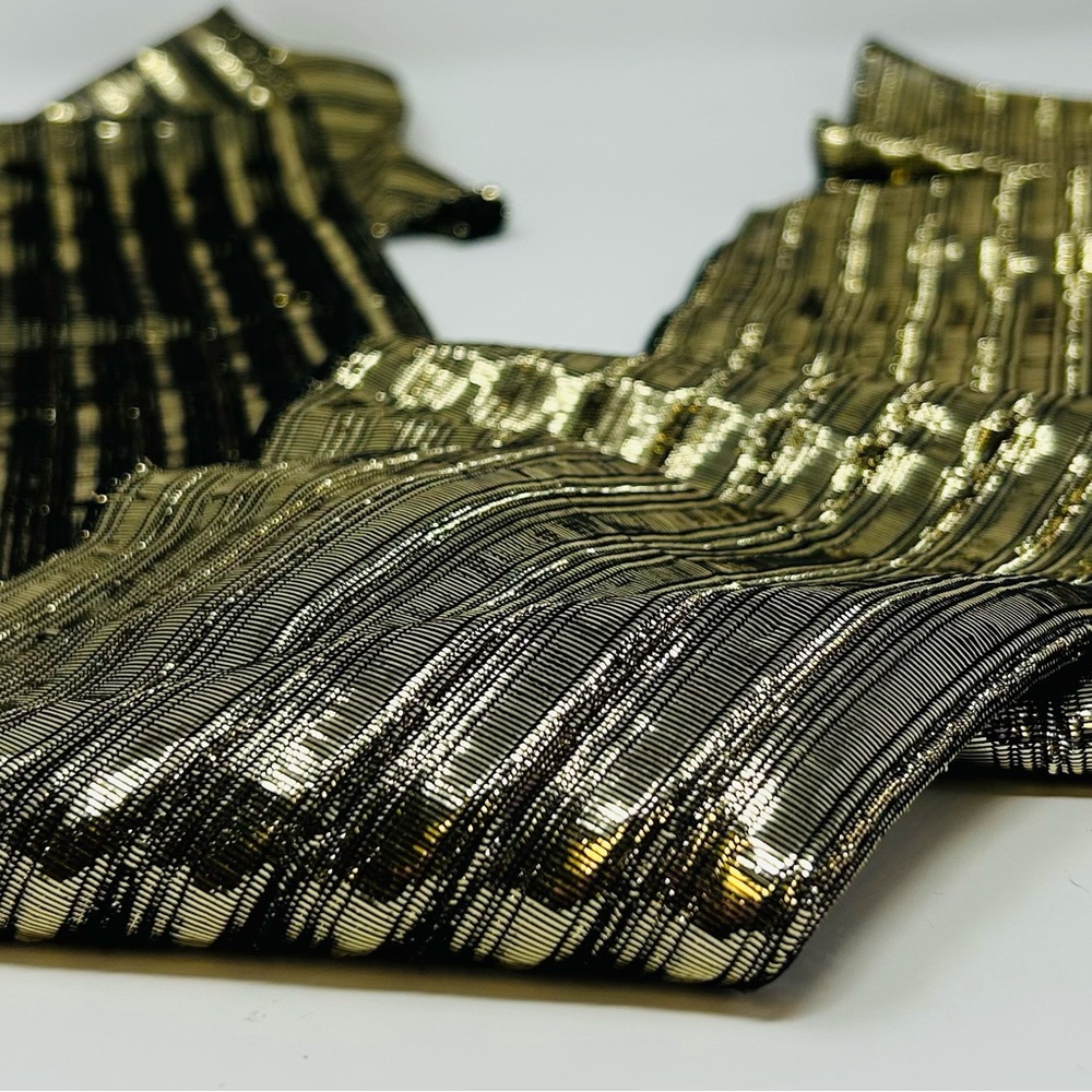 Vintage Sears gold metallic scarf made in Japan RN 13962